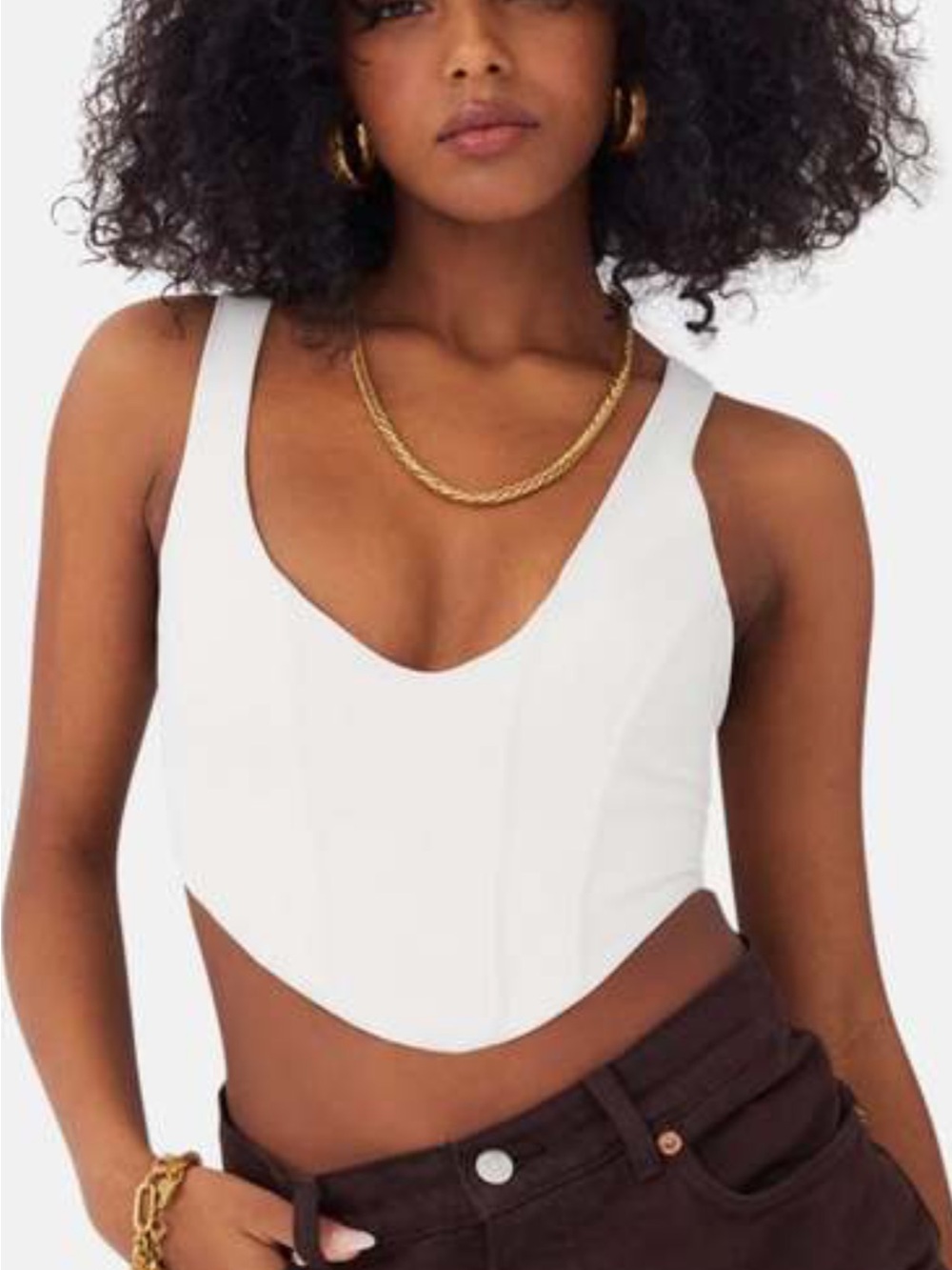 For Love & Lemons Nomi Ivory Lace-Up Corset Top size M NWOT